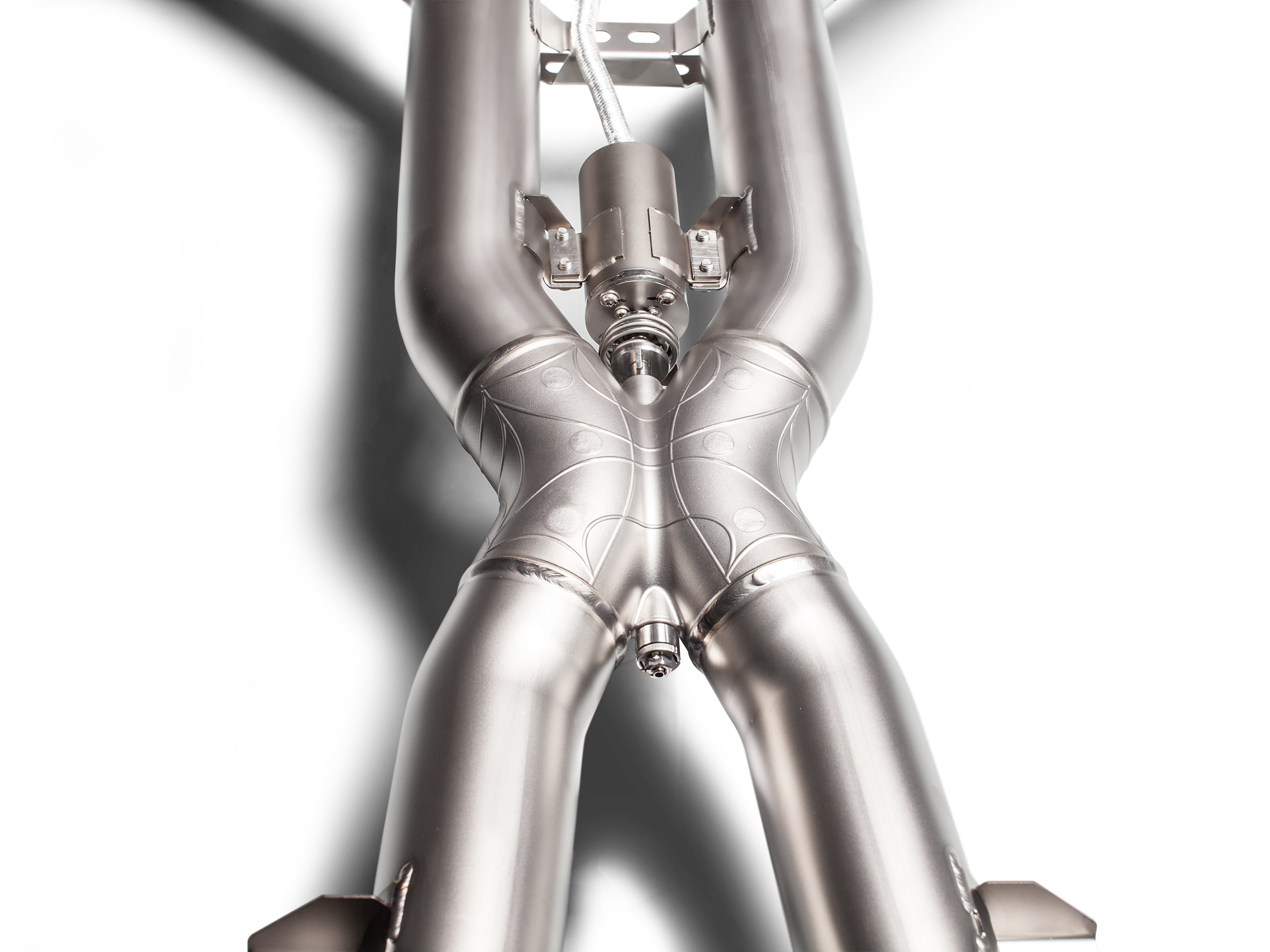 Akrapovic Mercedes-AMG GT Roadster Evolution Line Cat Back (Titanium) w/Carbon Fiber Tips S-ME/TI/1H/1 for Mercedes-Benz AMG GT / GT S / GT C Coupe C190 2016-2021, rear view
