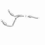 MagnaFlow 5481134 carb direct-fit catalytic converter, side view of the turntable spin