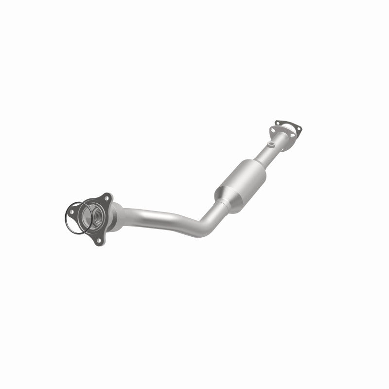 MagnaFlow 4561089 carb direct-fit catalytic converter, opposite front three-quarter view of the turntable spin