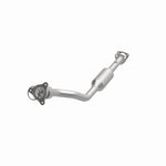 MagnaFlow 4561089 carb direct-fit catalytic converter, opposite front three-quarter view of the turntable spin