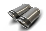 Pair of carbon tail pipes with stainless ends, 84mm Carbon tip option for the Remus 8V S3 Axle-Back Exhaust Sedan