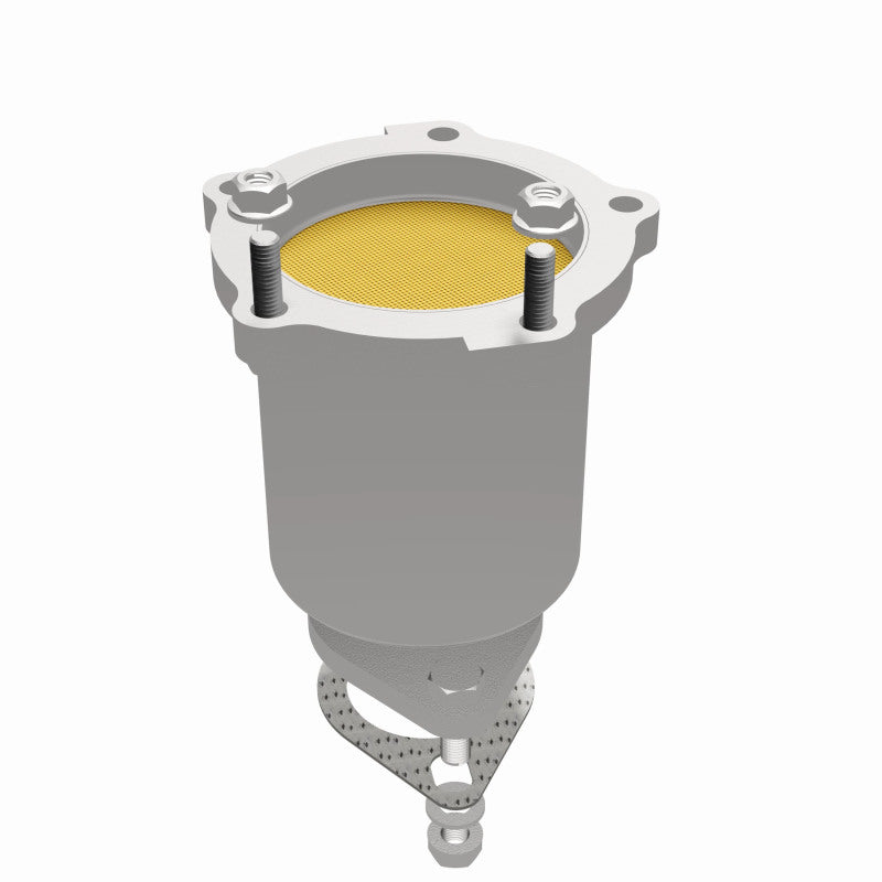 MagnaFlow 4583457 carb direct-fit catalytic converter, opposite side view of the turntable spin