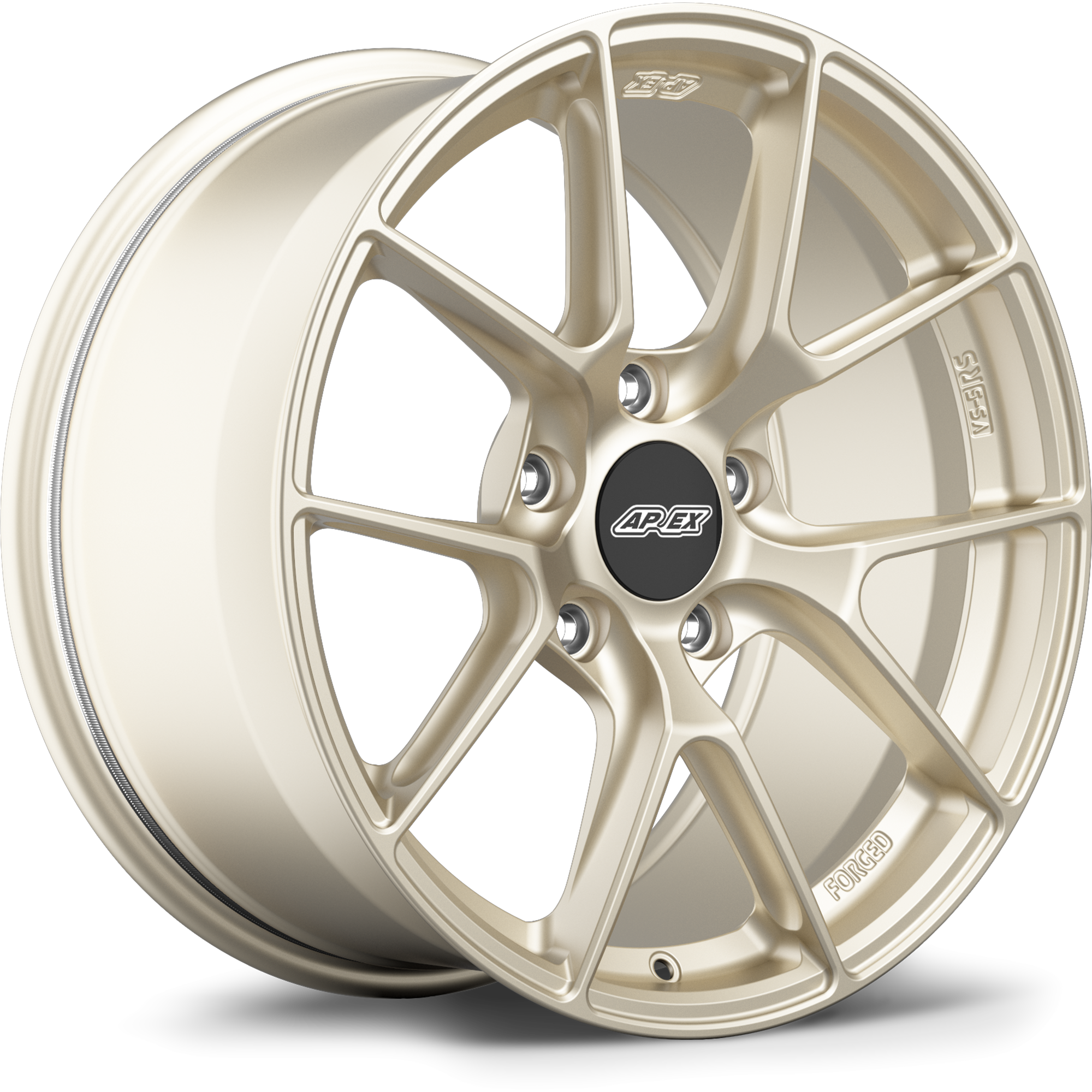Gold-finished alloy wheel with Y-spoke design, black center cap, and 5-bolt mounting pattern on white background - APEX Wheels wheel for 18x8.5 ET40 5x120 - Motorsport Gold