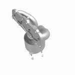 MagnaFlow 24424 oem grade manifold converter, front three-quarter view of the turntable spin