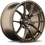 Bronze-finished alloy wheel with split-spoke design and five-bolt pattern on clean white background - APEX Wheels wheel for 18x9.5 ET40 5x114.3 - Satin Bronze