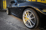 Black Ferrari Roma side with Capristo carbon side skirts