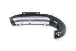Curved charge pipe with carbon fiber finish and polished aluminum intercooler core section on white background - Eventuri charge pipe for Honda Civic Type R