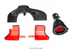 Complete cold air intake system with carbon fiber airbox, red powder-coated heat shields, and conical red filter - Eventuri cold air intake for Toyota GR 86