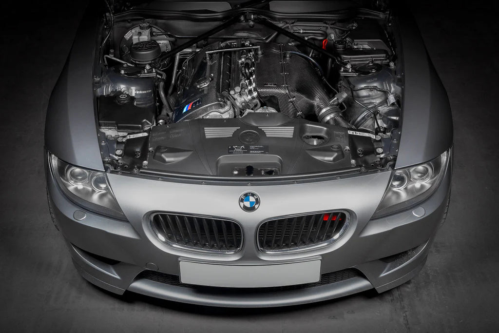 z4m with engine bay opened to show carbon fiber eventuri intake 