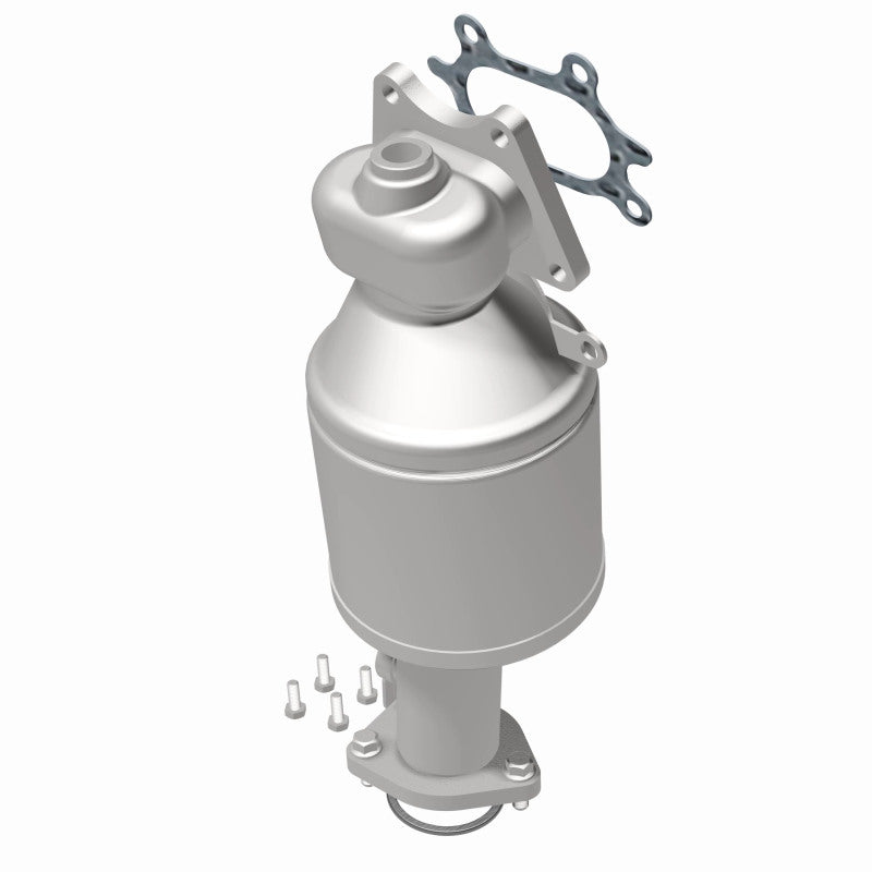 MagnaFlow 52306 oem grade manifold converter, rear view of the turntable spin
