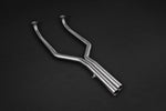 Capristo BMW M5/M6 cat spare pipes merging into dual outlets
