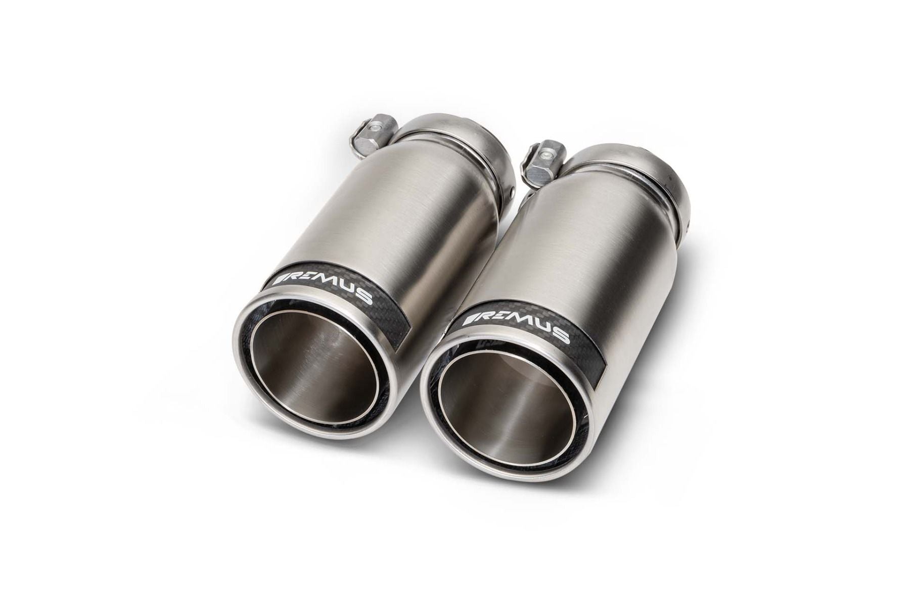 Street Race Carbon 84mm tail pipes for the Remus G20 M340i Axle-Back Exhaust GPF