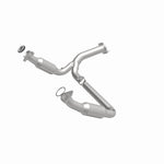 MagnaFlow 5451194 carb direct-fit catalytic converter, front three-quarter view of the turntable spin