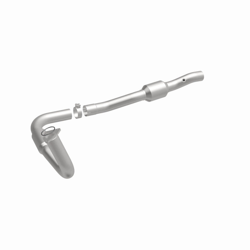 MagnaFlow 52492 oem grade direct-fit catalytic converter, front three-quarter view of the turntable spin