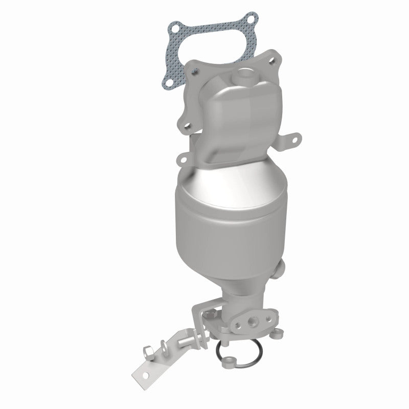 MagnaFlow 5531893 carb manifold converter, rear three-quarter view of the turntable spin