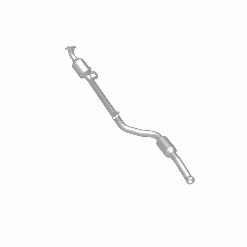 MagnaFlow 21-439 oem grade direct-fit catalytic converter, rear three-quarter view of the turntable spin