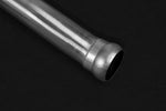 Close-up of slip-fit pipe end on Capristo CLS63 C218 exhaust mid-pipe