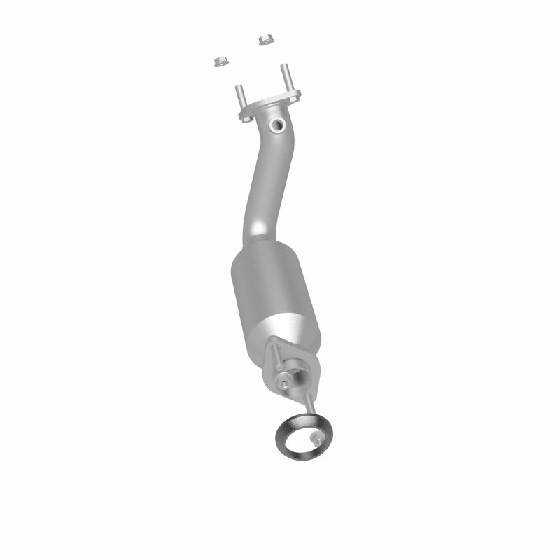 MagnaFlow 5451502 carb direct-fit catalytic converter, rear three-quarter view of the turntable spin