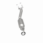 MagnaFlow 5451502 carb direct-fit catalytic converter, rear three-quarter view of the turntable spin