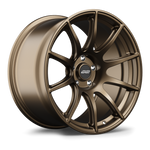 Bronze finished aluminum alloy wheel with ten-spoke design and five-lug bolt pattern on white background - APEX Wheels wheel for 18x10 ET30 5x112 - Satin Bronze