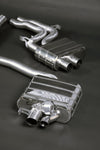 Capristo Audi RS5 B8 valved mufflers with twin outlets and valve, close-up