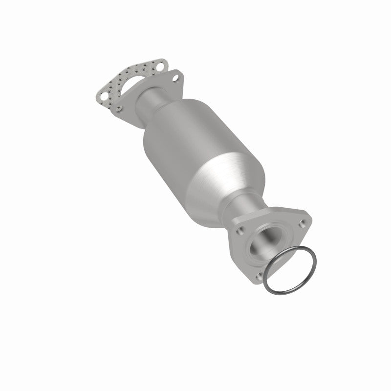 MagnaFlow 3322624 carb direct-fit catalytic converter, rear three-quarter view of the turntable spin