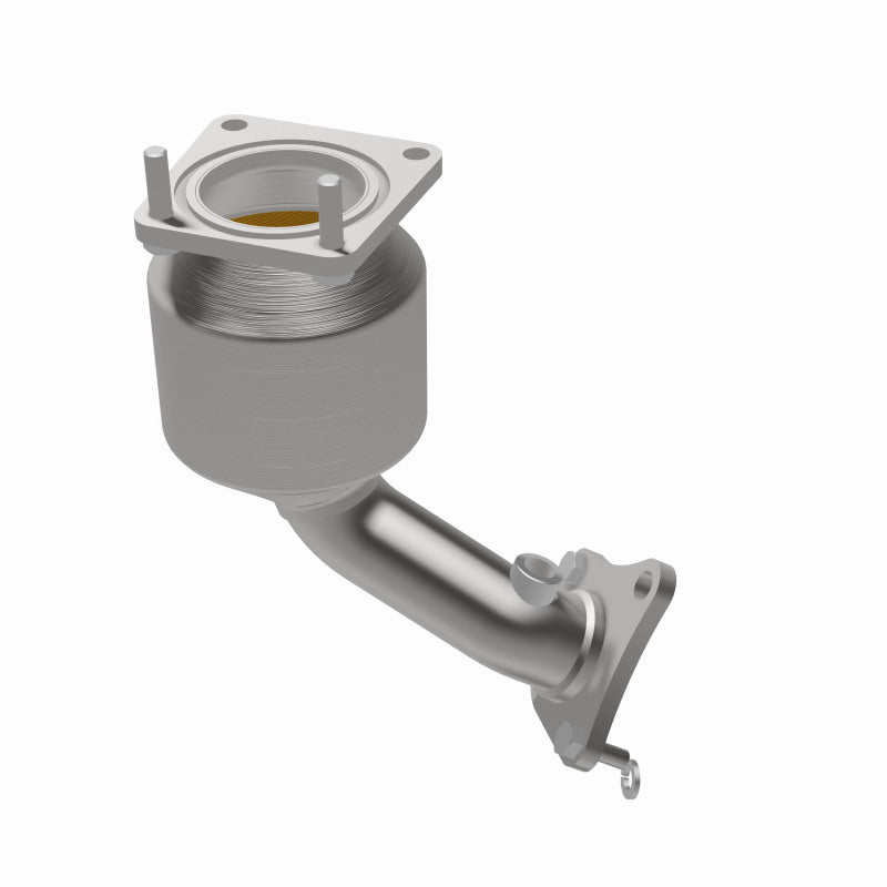 MagnaFlow 5582163 carb direct-fit catalytic converter, opposite rear three-quarter view of the turntable spin
