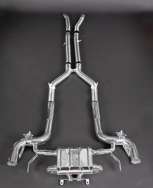 Capristo AMG GT R valved exhaust with mid-pipes, full layout