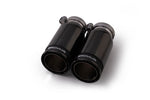 Pair of gloss black chrome tail pipes with clamps, 84mm Street Race Black Chrome tips for Remus 8V S3 Axle-Back Exhaust Sedan