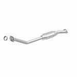 MagnaFlow 3391380 carb direct-fit catalytic converter, front three-quarter view of the turntable spin