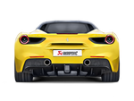 Akrapovic Ferrari 488 GTB/488 Spyder Slip-On Line (Titanium) w/ Carbon Tips MTP-FE488H for Ferrari 488 GTB/Spider F142M 2016-2019, rear view