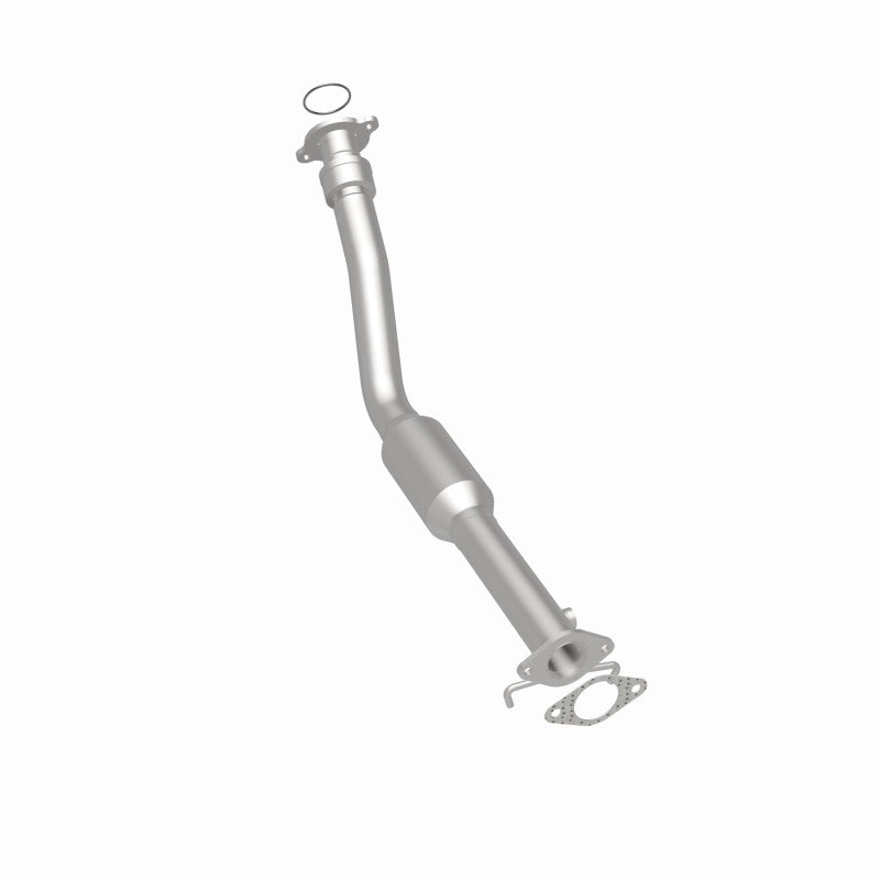 MagnaFlow 4561532 carb direct-fit catalytic converter, rear three-quarter view of the turntable spin