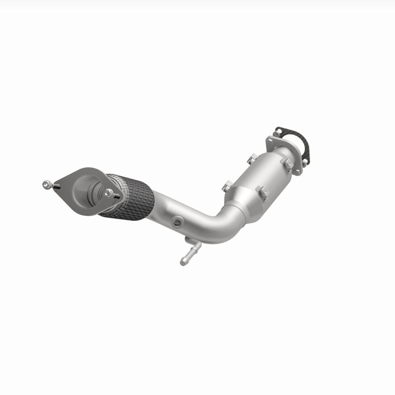 MagnaFlow 280396 oem grade direct-fit catalytic converter, opposite front three-quarter view of the turntable spin