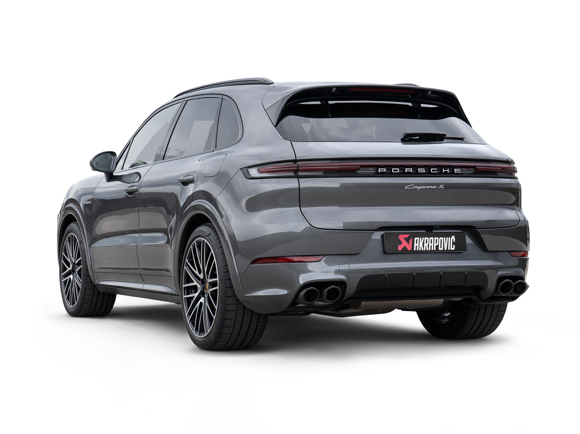 Akrapovic Evolution Line (Titanium) S-PO/T/3H for Porsche Cayenne / E-Hybrid / Coupe (9Y0.2) 2024-2026, rear view