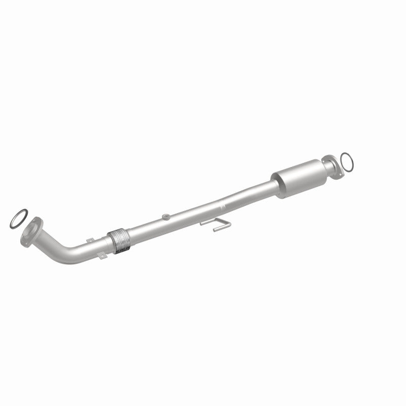 MagnaFlow 5571556 carb direct-fit catalytic converter, front three-quarter view of the turntable spin