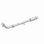 MagnaFlow 5571556 carb direct-fit catalytic converter, front three-quarter view of the turntable spin