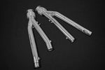 wide view of Capistro Racing Test Pipes (with Heat Blankets) for Lamborghini Aventador SVJ / Ultimae 2018-2022 with black background