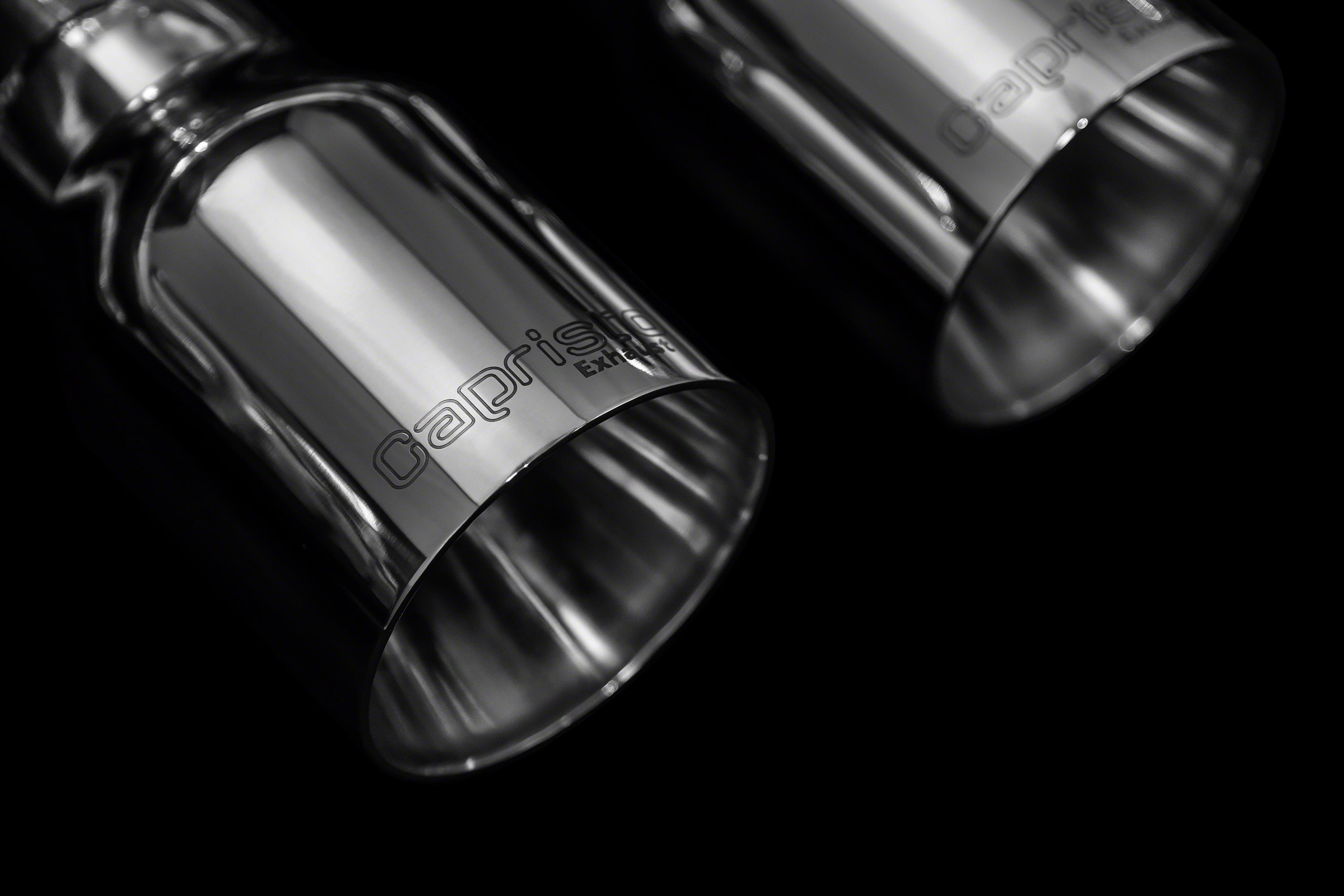 Capristo polished GT3 tips with Capristo lettering