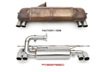 Factory Ferrari 328 muffler compared with the Fabspeed Maxflo exhaust