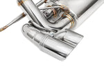 Polished dual tips and pipe bends on the Fabspeed 328 Maxflo exhaust