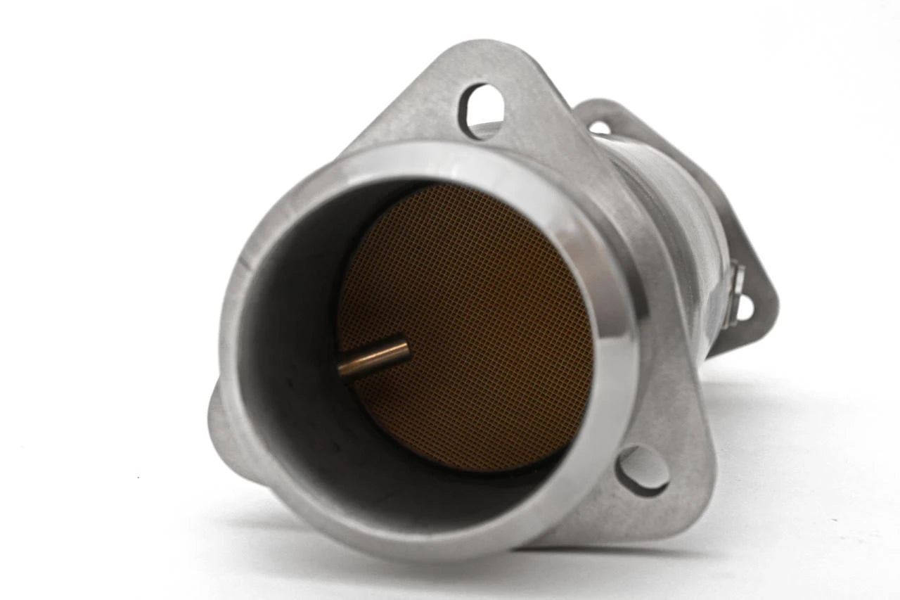 Inlet flange of the Fabspeed Ferrari 328 sport cat with catalyst face