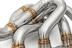 Close-up of the TIG-welded merge on the Fabspeed 348 sport headers