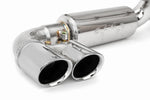 Polished dual tips on the Fabspeed 348 Supersport X-pipe exhaust