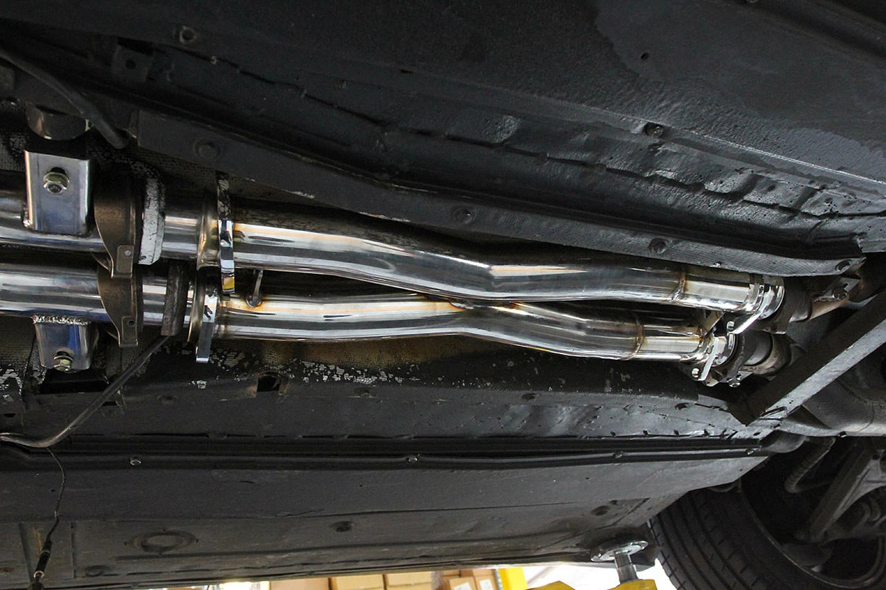 Fabspeed 456 X-pipe installed under the car