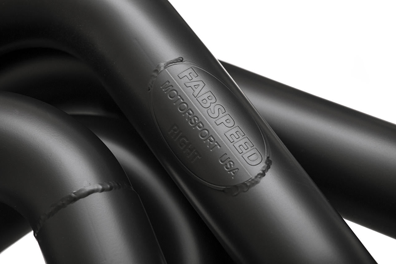 Close-up of the black ceramic coating on the 458 sport headers