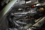 Fabspeed 458 Italia sport headers installed in the engine bay