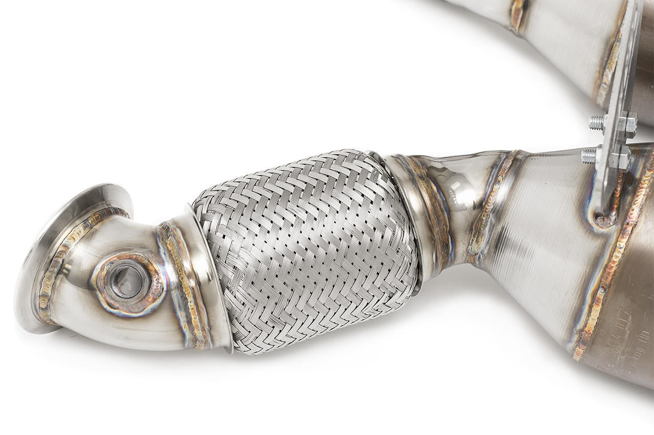 Braided flex section on the Fabspeed 488 GTB/Spider sport cat