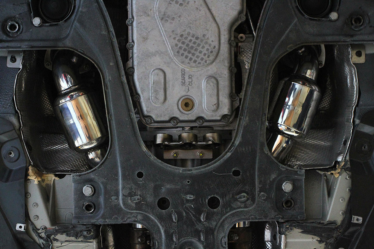 Fabspeed California sport cats installed under the car