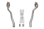 Fabspeed F12 Berlinetta sport exhaust: sport cats, X-pipe and clamps