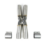 Fabspeed F12 Berlinetta X-pipe with band clamps, front view